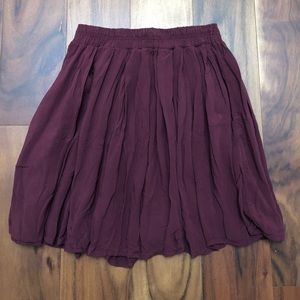 Burgundy Flowy Skirt